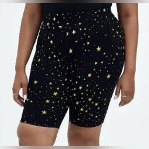 Women’s Torrid Plus Size 9” Stella Stars Deep Black Summer Fall Biker Shorts 1X